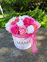 Подарунок для мами! Букет мильних квітів в рожевих тонах. Мильні троянди букет подарунок мамі