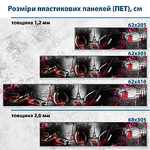Фото панель універсальна ПЕТ, Самофіксована, 62 х 305 см (товщіна 1.2 мм), вино та Франція колаж, фото 3