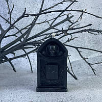 Восковая черная свеча - Надгробная с черепом (8,5 см) baphomet