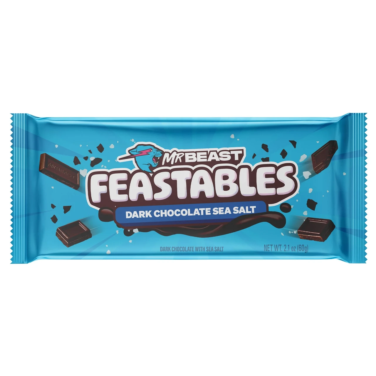 Чорний шоколад Mr Beast Feastables з морською сіллю та ароматом ванілі 60 г