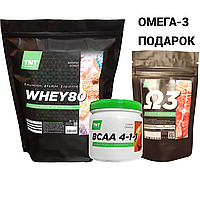 Протеин, 80% белка, 2 кг., + BCAA 4:1:1 + Омега-3 в подарок! TNT Nutrition