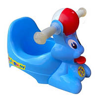 Горшок детский с рулем и игрушкой "Bugs Buny", голубой, 32*30*42 см