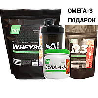 Протеин 2 кг. + BCAA 4:1:1 + Шейкер + Омега-3 в подарок! TNT Nutrition