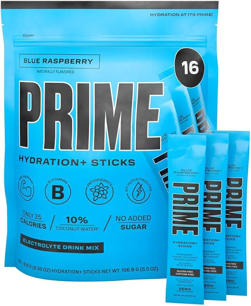 Порошок для напою з електролітами Prime Hydration Sticks Blue Raspberry Electrolyte Drink Mix 16шт