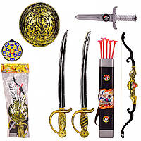 Игровой Пиратский набор - 2 меча, щит, нож, лук, стрелы, 68*20 см