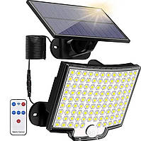Настенный уличный светильник Zodolamp F6 106 LED  с выносной солнечной панелью для питания  и пультом управлен