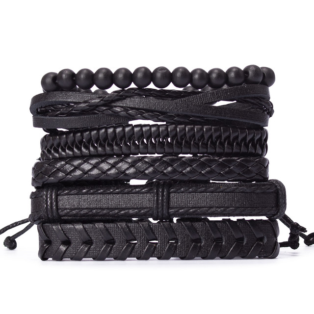 Фото браслет на руку чорного кольору набір з 6 шт. арт.00101 Фото браслет на руку чорного кольору набір з 6 шт. арт.00101