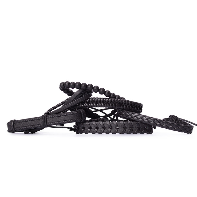 Фото браслет на руку чорного кольору набір з 6 шт. арт.00101 Фото браслет на руку чорного кольору набір з 6 шт. арт.00101