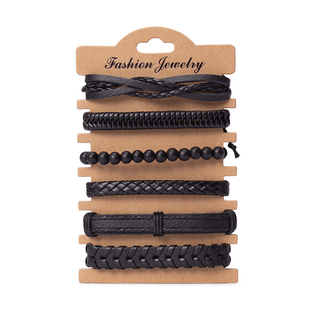 Фото браслет на руку чорного кольору набір з 6 шт. арт.00101 Фото браслет на руку чорного кольору набір з 6 шт. арт.00101