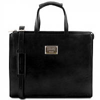 Женский портфель на 3 отделения из кожи Tuscany Leather TL141343 PALERMO Черный PR, код: 7728898