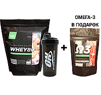 Протеин, 80% Белка, 2 кг + Шейкер + Омега-3 в подарок! TNT Nutrition, Польша