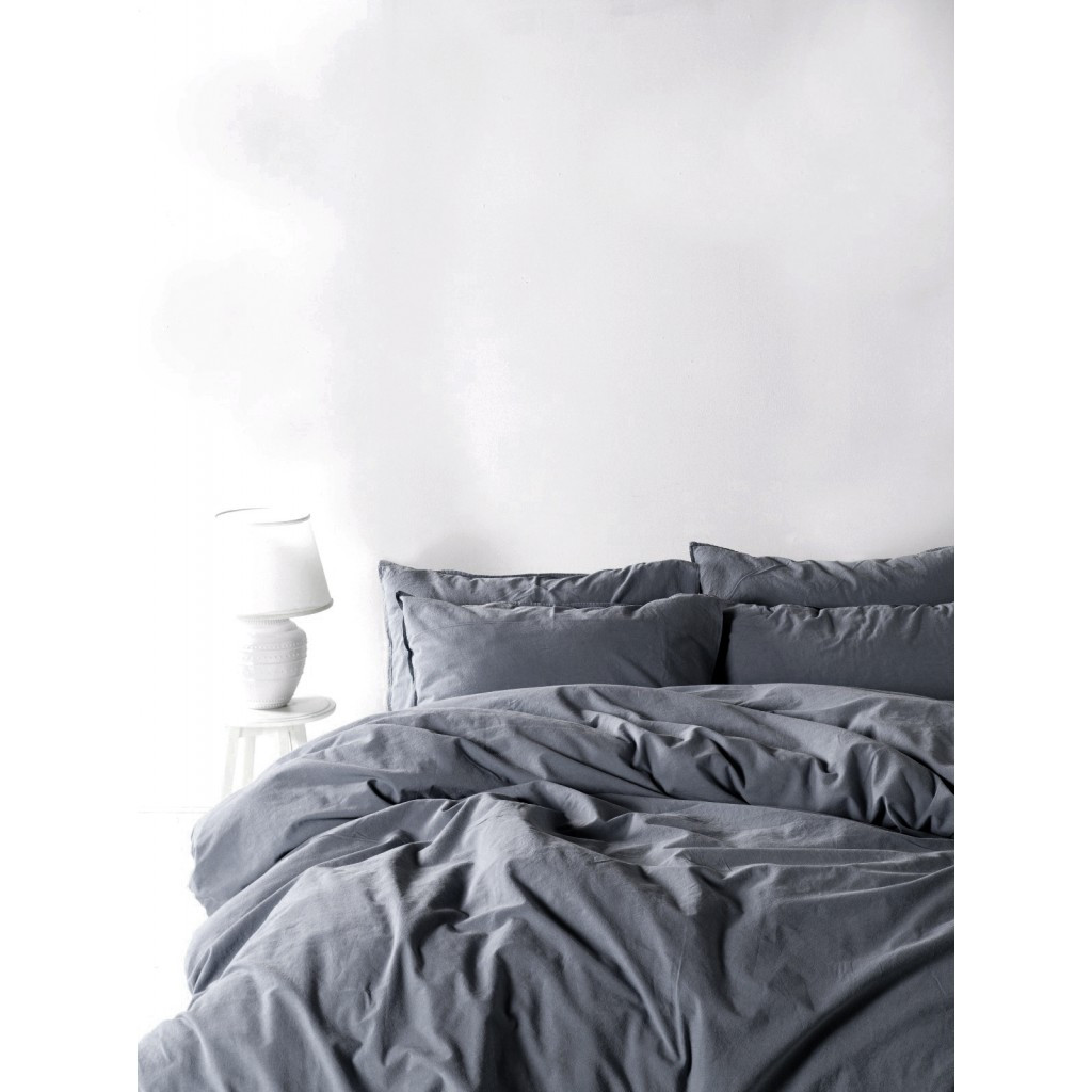 Постільна білизна Limasso Stonewashed Ranforse сімейний 160 х 220 см Natural Grey, фото 1