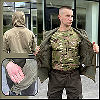 Чоловіча осіння куртка soft shell олива, чоловічі куртки тактичні софтшелл ЗСУ, куртка для яхтингу BaGr