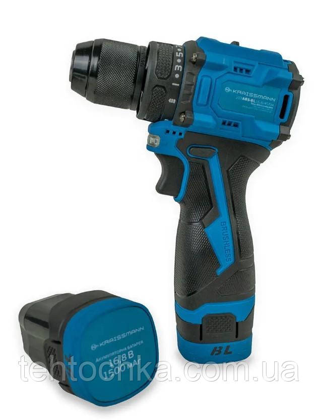 Шурупокрут акумуляторний KRAISSMANN 103 ABS-BL 16.8/45 NM (безщітковий мотор металевий патрон)