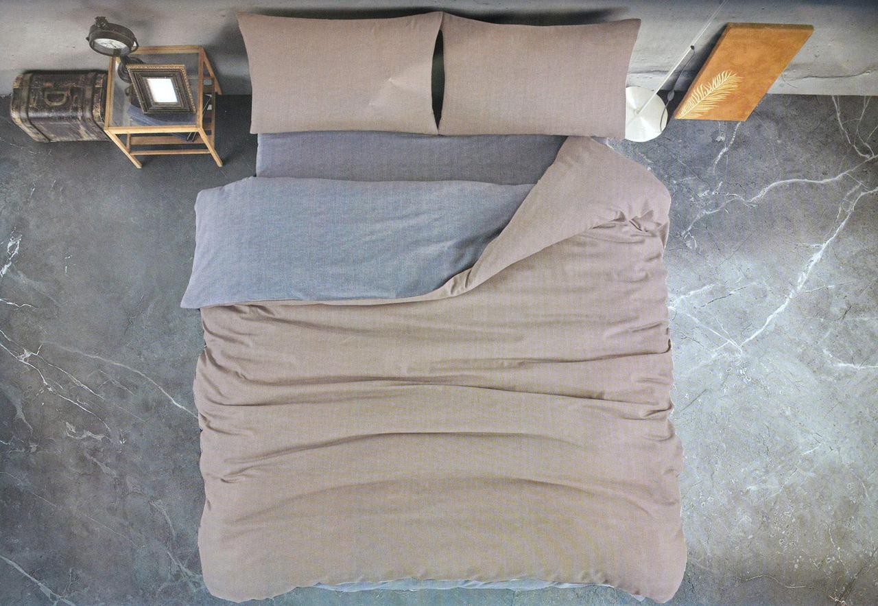 Комплект постільної білизни Bella Home Ranforse 200×220 см Bej-Gri, фото 1