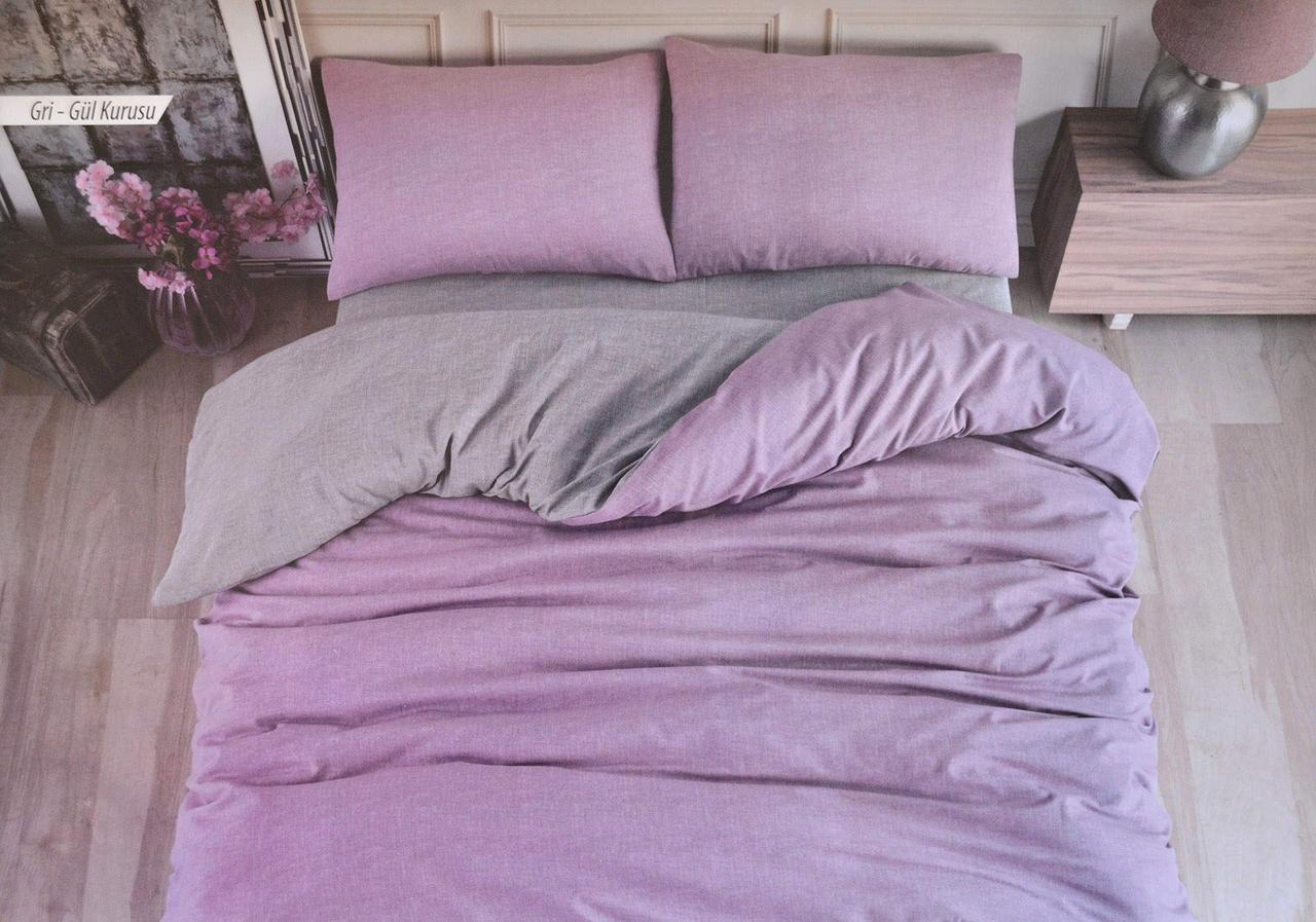 Комплект постільної білизни Bella Home Ranforse 200×220 см Gri-Gulkurusu, фото 1
