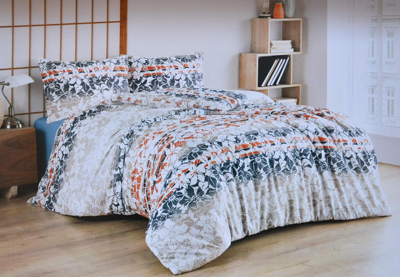 Комплект постільної білизни Bella Home Ranforse 200×220 см Flowers Lacivert, фото 1