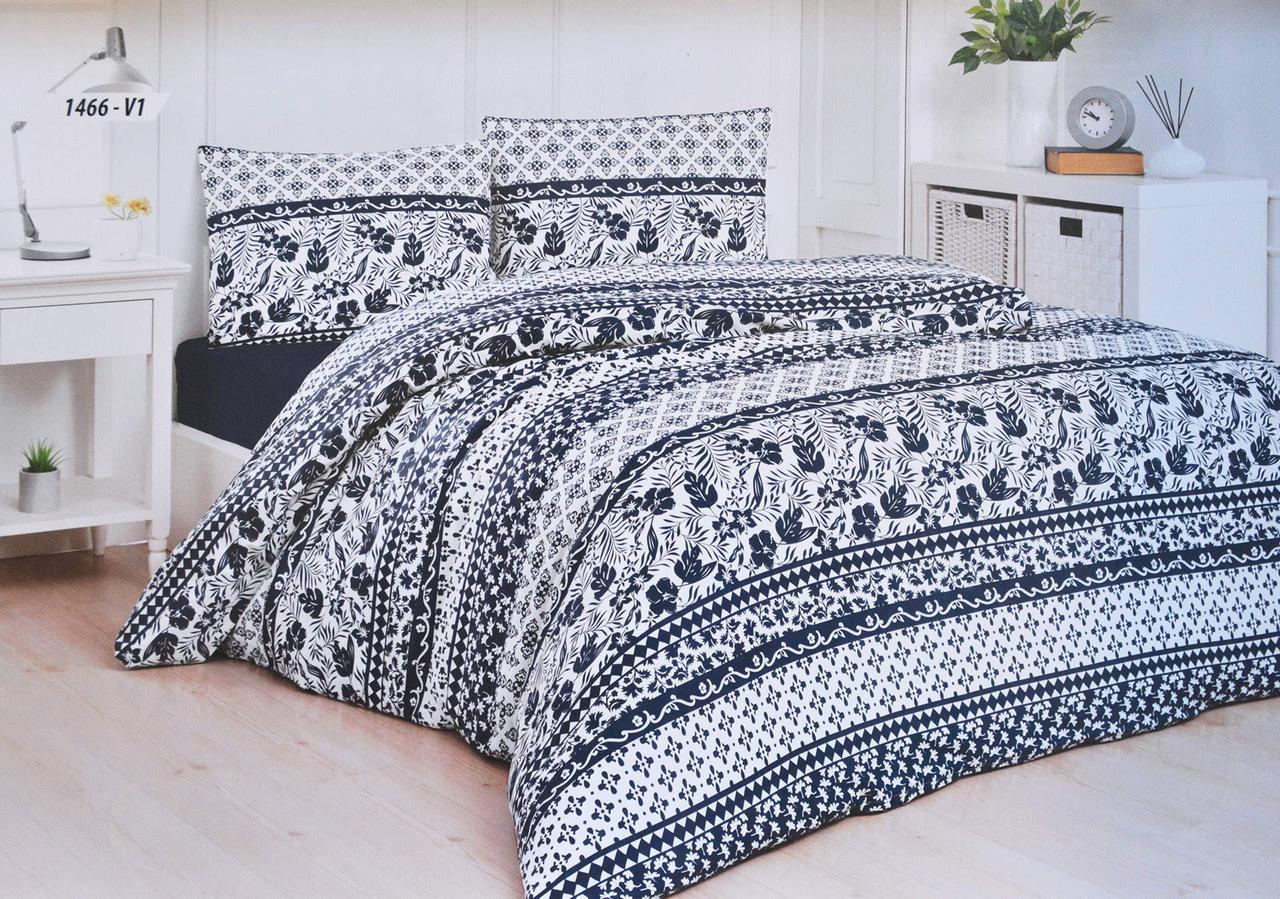 Комплект постільної білизни Bella Home Ranforse 200×220 см  Leaf Lacivert, фото 1