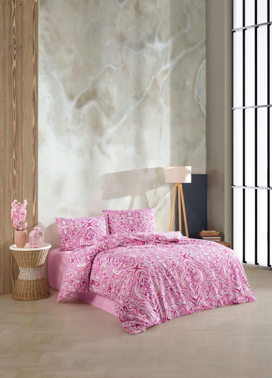 Комплект постільної білизни Kristal Ranforse 200×220 см Elvin Pembe, фото 1