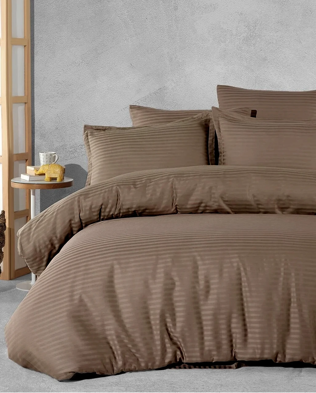 Постільна білизна Bella Home Elite Satin 200х220 Kahve, фото 1