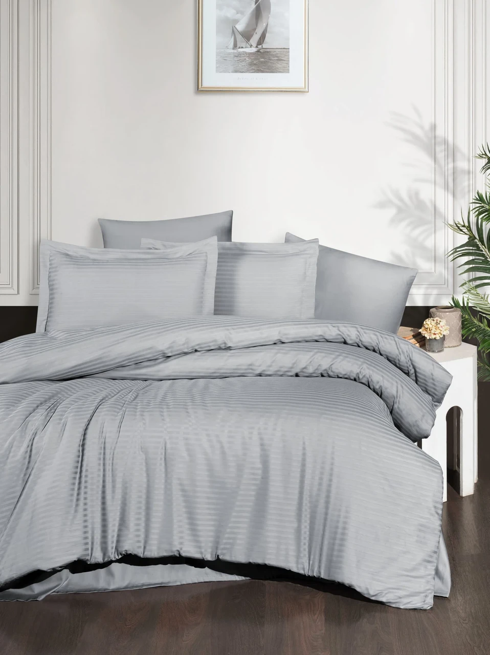 Постільна білизна Bella Home Elite Satin 200х220 Gri, фото 1