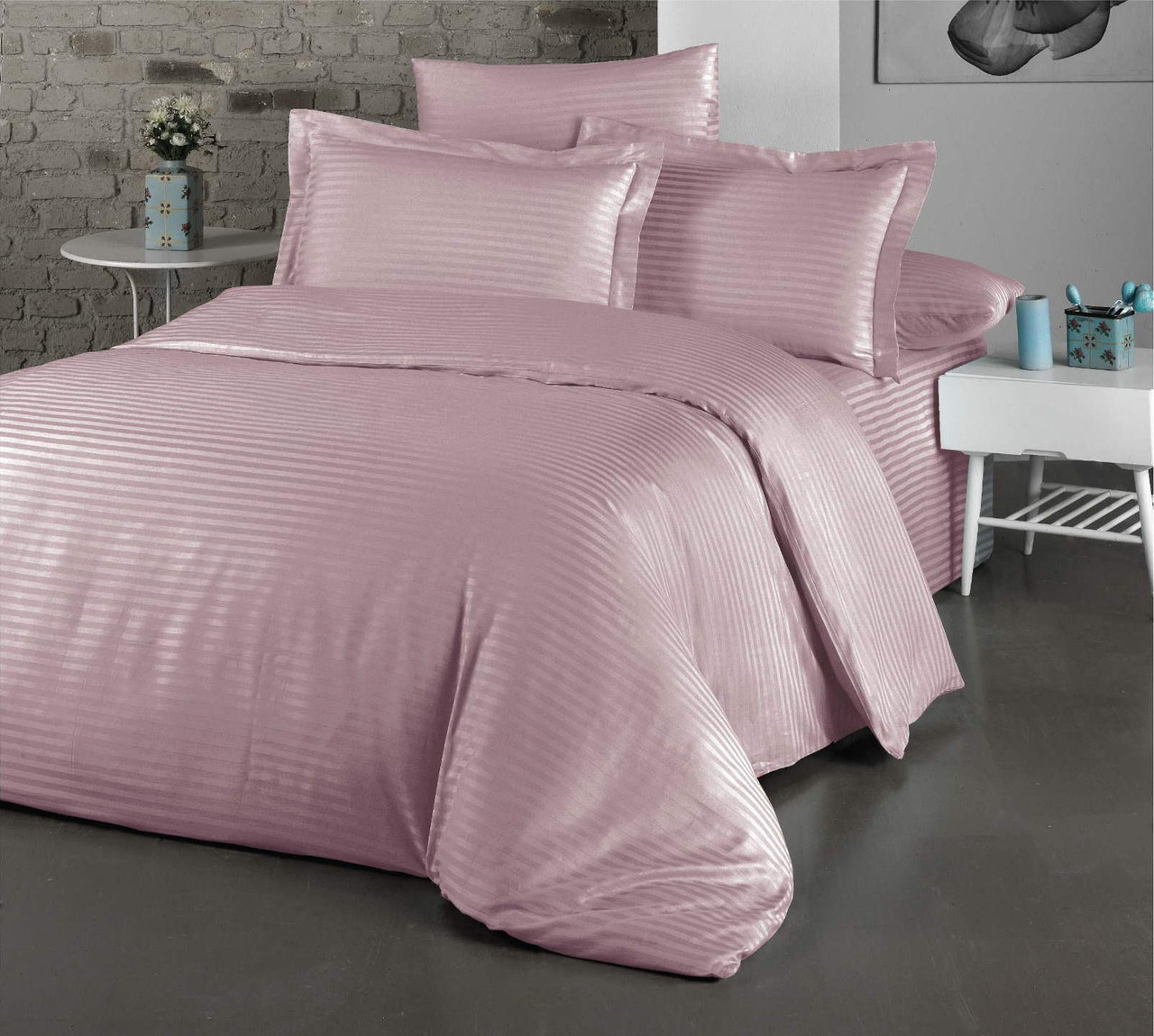 Постільна білизна Bella Home Elite Satin 200х220 Pudra, фото 1