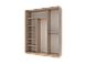 Шафа купе Doros Сіті Лайт Дуб Cонома 2 ДСП / 1 Дзеркало 180х60х225 (41070010), фото 2