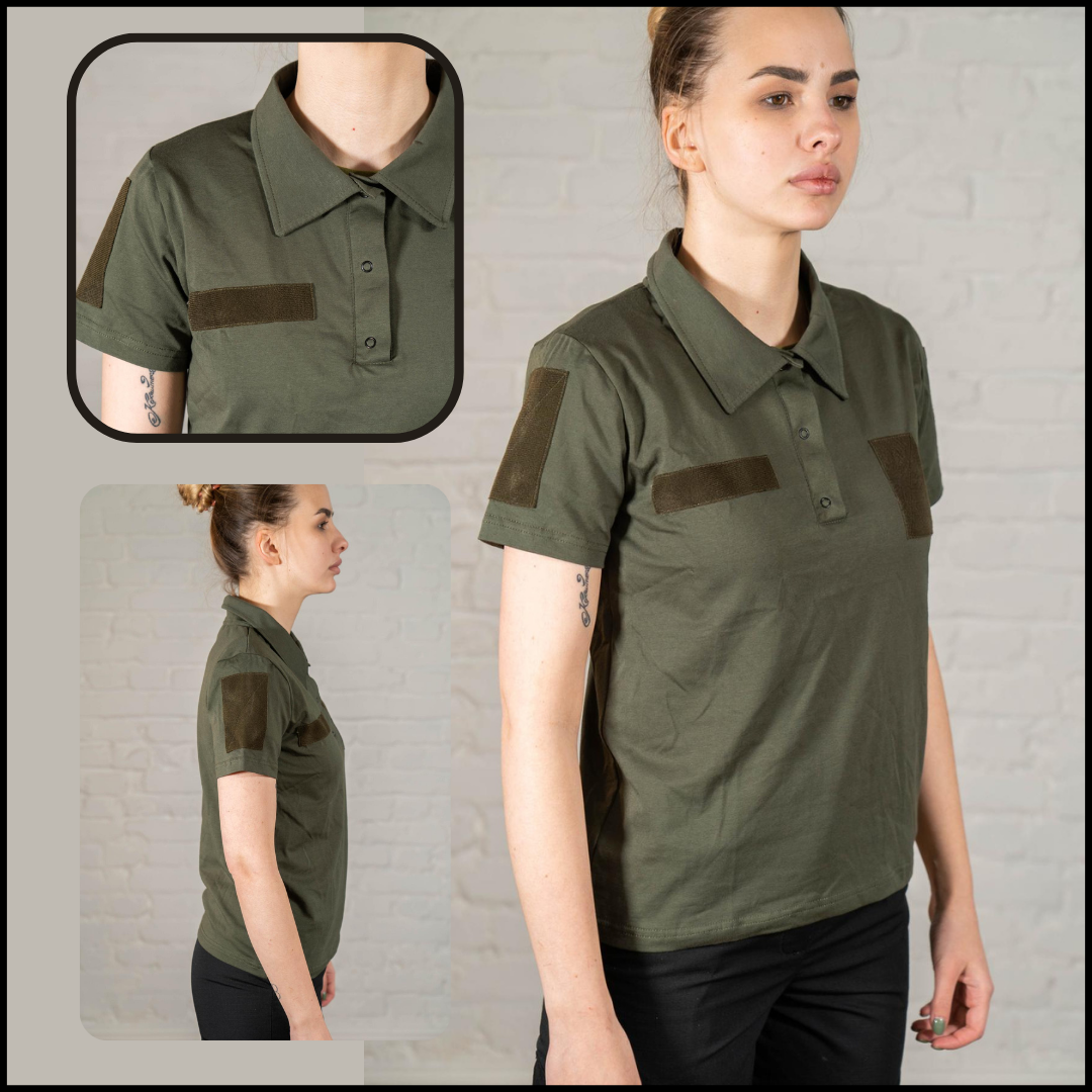 Жіноче поло військова футболка олива хб тактична жіноча тактичні військові футболки BaGr
