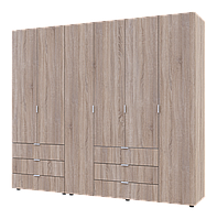 Розпашна Шафа для одягу Doros Гелар комплект Дуб Cонома 2+4 ДСП 232,5х49,5х203,4 (42002118)