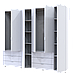 Розпашна Шафа для одягу Doros Гелар комплект Білий 2+4 ДСП 232,5х49,5х203,4 (42002124), фото 3