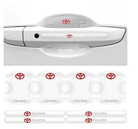 Комплект защитных пленок Нано под ручки и ручки авто с логотипом Toyota комплект 8шт