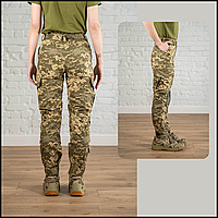 Водозахисні військові брюки камуфляжні штани ріп стоп жіночі піксель літні тактичні з наколінниками BaGr