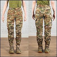 Водозахисні військові брюки камуфляжні штани жіночі мультикам літні тактичні з наколінниками BaGr