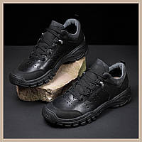 Тактичні кросівки натуральна шкіра Чоловічі бігові кросівки чорного кольору BaGr