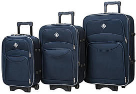 Набір валіз Bonro Style 3 шт текстильні дорожні на колесах синій 10010301