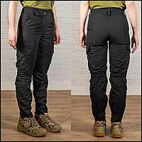 Боевые штаны рип-стоп тактические летние черные, однотонные военные брюки ветрозащитные BaGr