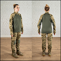 Комплект убакс та штани з наколінниками піксель, сорочка та штани військовий костюм, форма штани піксель BaGr