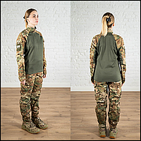 Военный женский костюм убакс штаны, комплект брюки рубашка убакс мультикам, тактическая и форменная одеж BaGr