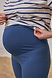 Велосипедки в рубчик для вагітних з високим поясом на животик Carry розмір XS Юла Мама Синій, фото 8