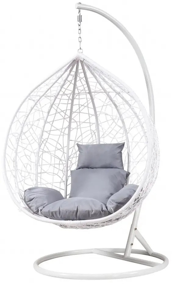 Підвісне крісло-гойдалка кокон Bonro Бонро 329XL (біло-сіре) (46000014)