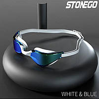 Окуляри для плавання STONEGO SUZE (біло-синій; дзеркальні лінзи)