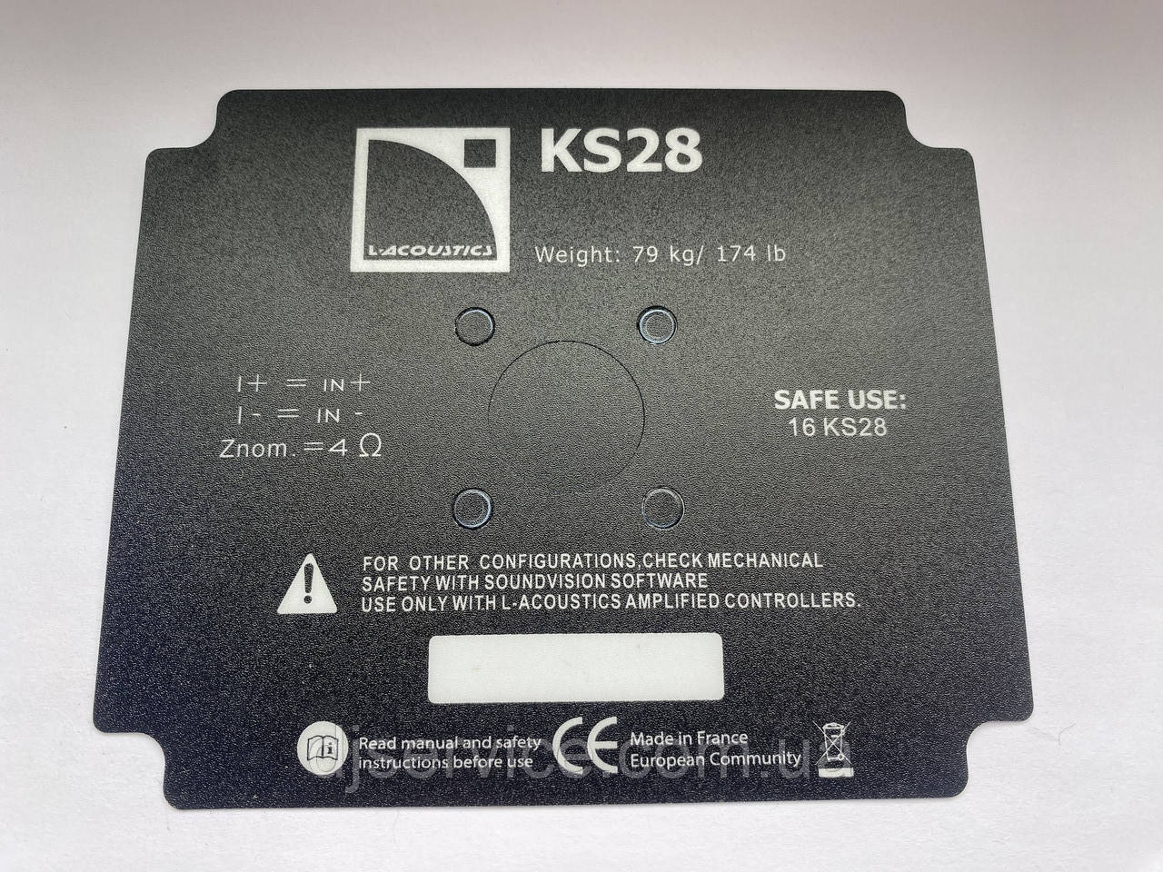 Наклейка задня 113x113mm на колонку L-Acoustics ks28