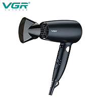 Фен для волос электрический дорожный складной портативный VGR V-439 Черный upg