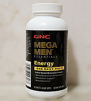 GNC Mega Men Essentials Energy One Daily Multi 60 капсул Мультивітамінний комплекс для чоловіків з додатковою підтримкою енергії