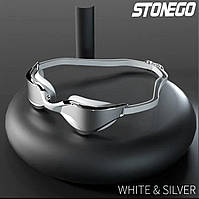 Окуляри для плавання STONEGO SUZE (біло-срібло; дзеркальні лінзи)