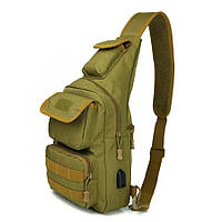 Рюкзаки чоловічі військові / Нагрудна сумка тактична тканинна / Сумка через BK-847 плече військова