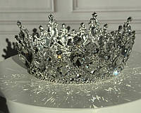 Круглая Тиара,корона Диадема( полного круга) для декорации торта, а также для головы