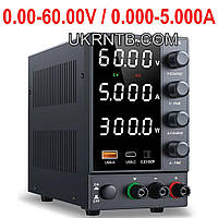 Високоточний лабораторний блок живлення 0,00-60,00В, 0,000-5,000А / Зарядний пристрій універсальний 60В / З енкодерами