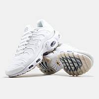 Кроссовки мужские кожаные Nike Air Max TN Plus белые повседневные кросы найк мужская спортивная обувь на лето