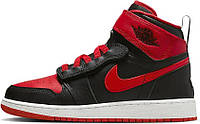 Кроссовки детские Nike JORDAN AIR 1 HI FLYEASE (GS) черно-красные DC7986-060